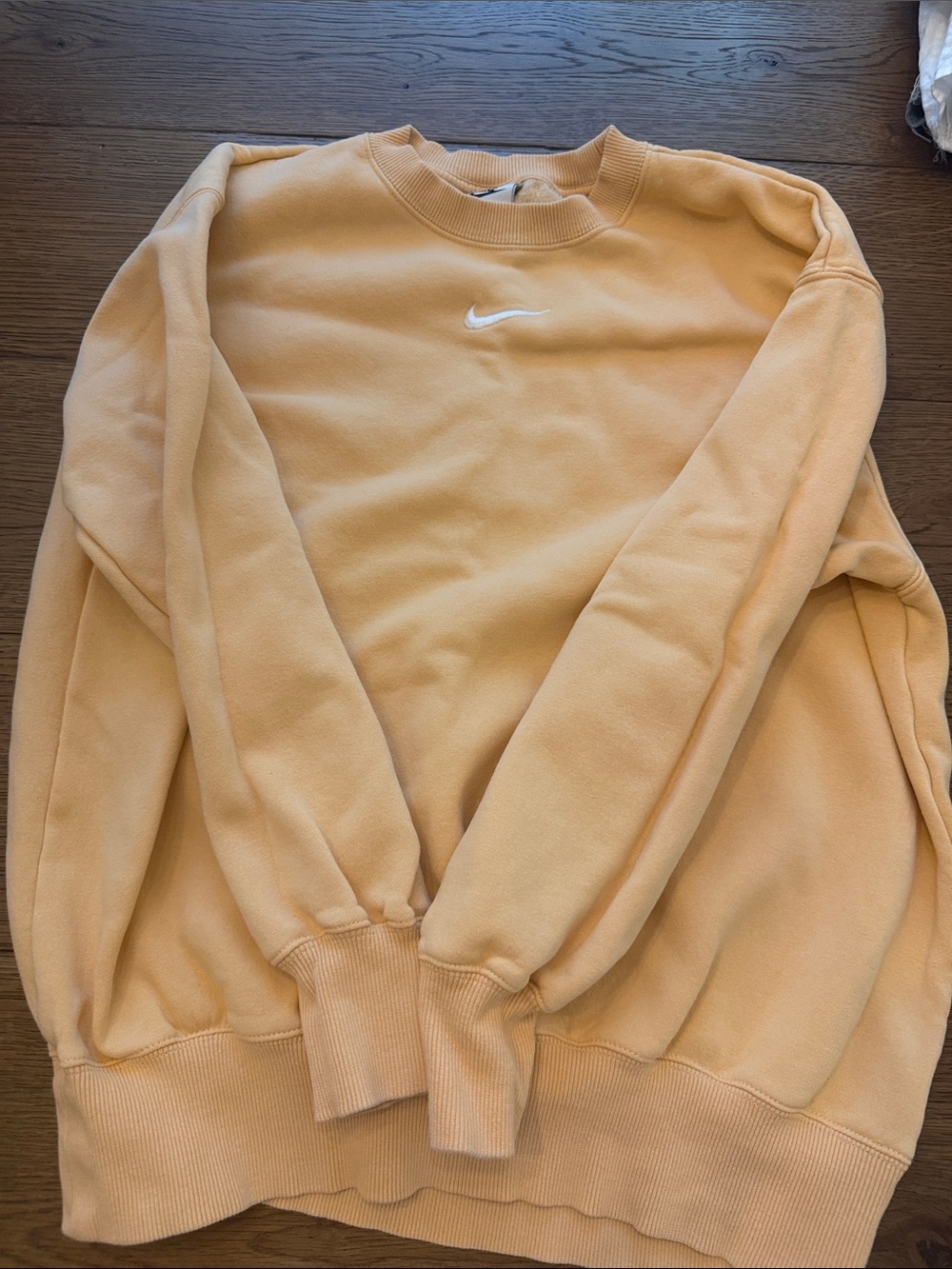 Nike Peach-Orange Crewneck Sweatshirt with White Swoosh